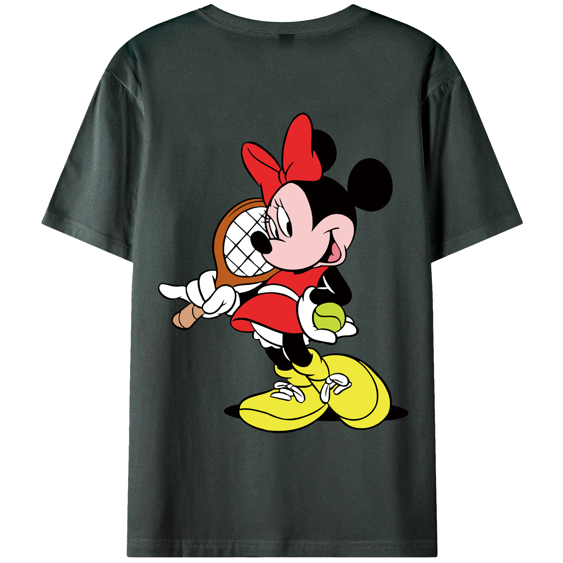 ミッキーマウス Mickey Mouse 綿100％ メンズ半袖Tシャツ（バックプリント） 通気性
